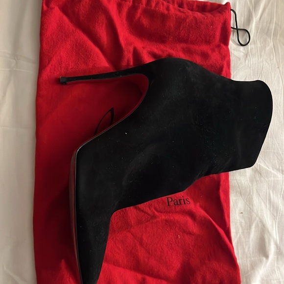 Authentic Christian Louboutin high heel suede black 39 1/2 - Picture 2 of 5